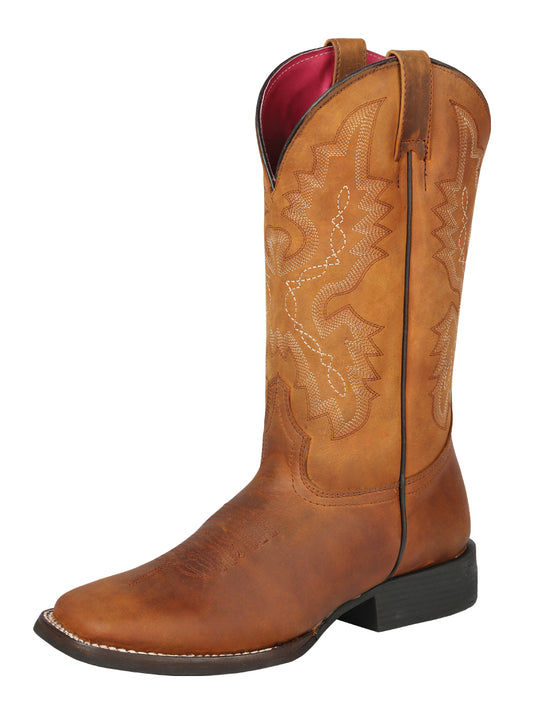 El General Women's Square Toe Cowboy Boot - Kansas Brick 44651