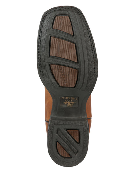 El General Men's Square Toe Cowboy Boot - Crazy Kansas - Honey 44657