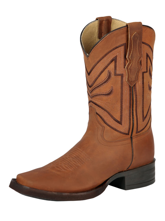 El General Men's Square Toe Cowboy Boot - Crazy Kansas - Honey 44657