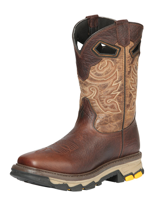 El General Men’s Square Toe Work Boot  - Leather Brown 44685