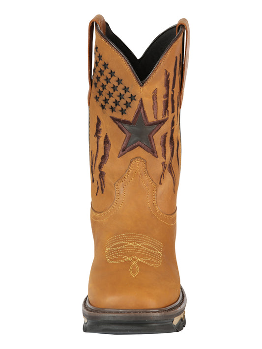 El General Men’s Square Toe Work Boot- Crazy Honey 44690