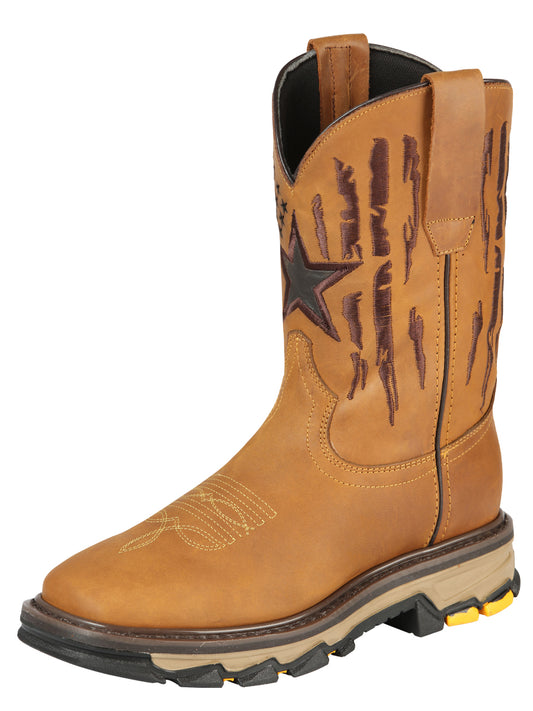 El General Men’s Square Toe Work Boot- Crazy Honey 44690
