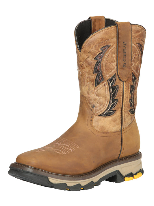 El General Men’s Square Toe Work Boot  - Leather Honey 44693