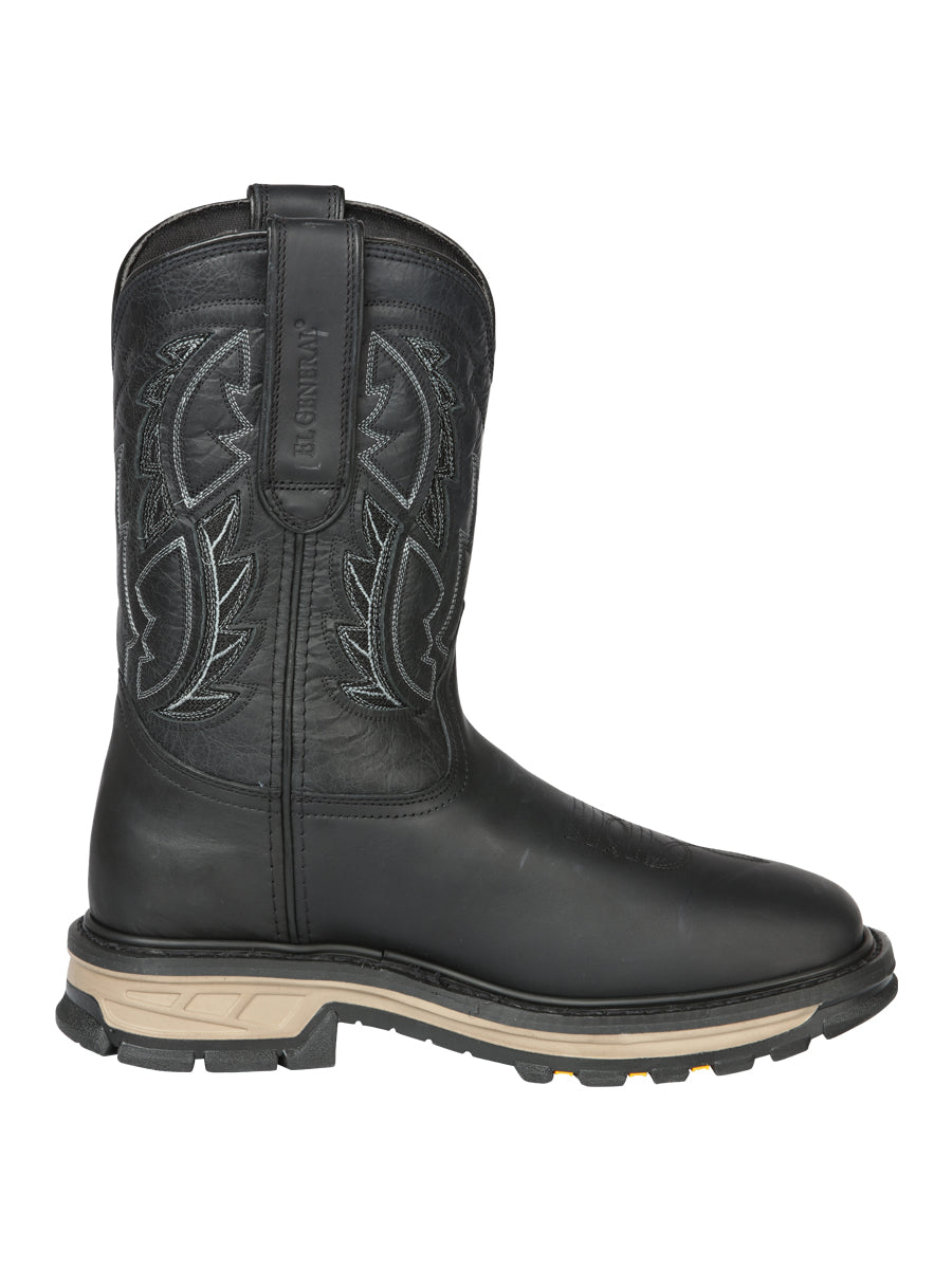 El General Men’s Square Toe Work Boot - Crazy Black 44694