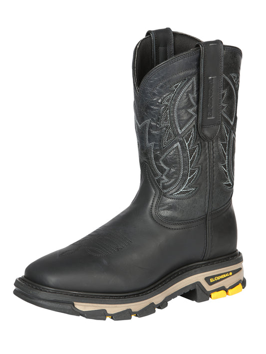 El General Men’s Square Toe Work Boot - Crazy Black 44694