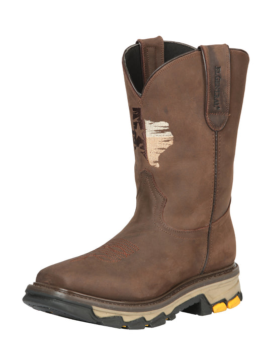 El General Men’s Square Toe Work Boot - Brown 44696
