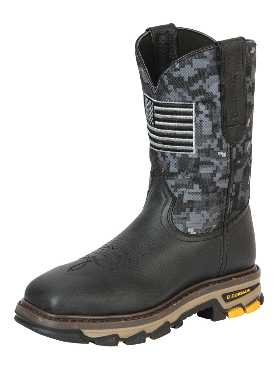 El General Men’s Square Steel Toe Work Boot - Black 44774