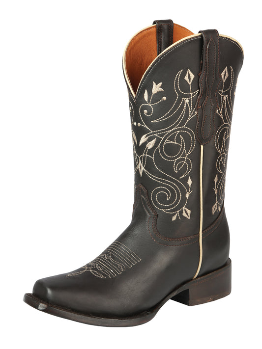 El General Women's Narrow Square Toe Cowboy Boot - Crazy Choco 44850