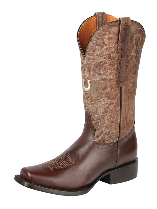 El General Women's Narrow Square Toe Cowboy Boot  - Alazan Brown/Sand 44851
