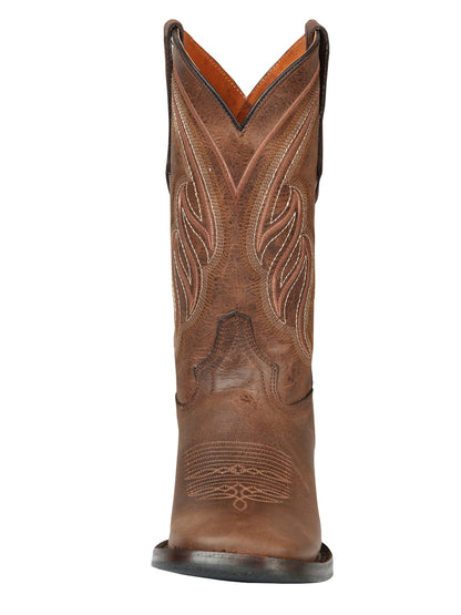 El General Men’s Wide Square Toe Cowboy Boots - Alazán Brown 44860