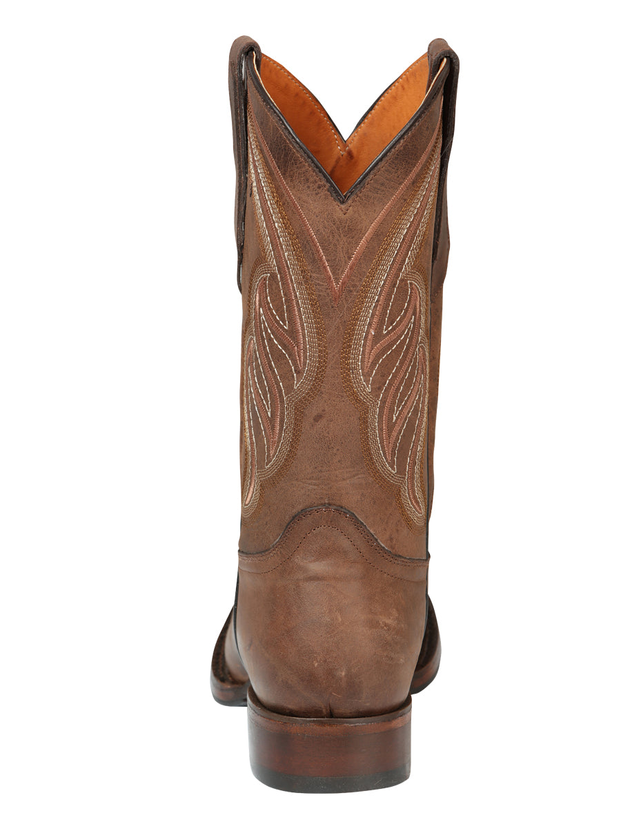 El General Men’s Wide Square Toe Cowboy Boots - Alazán Brown 44860