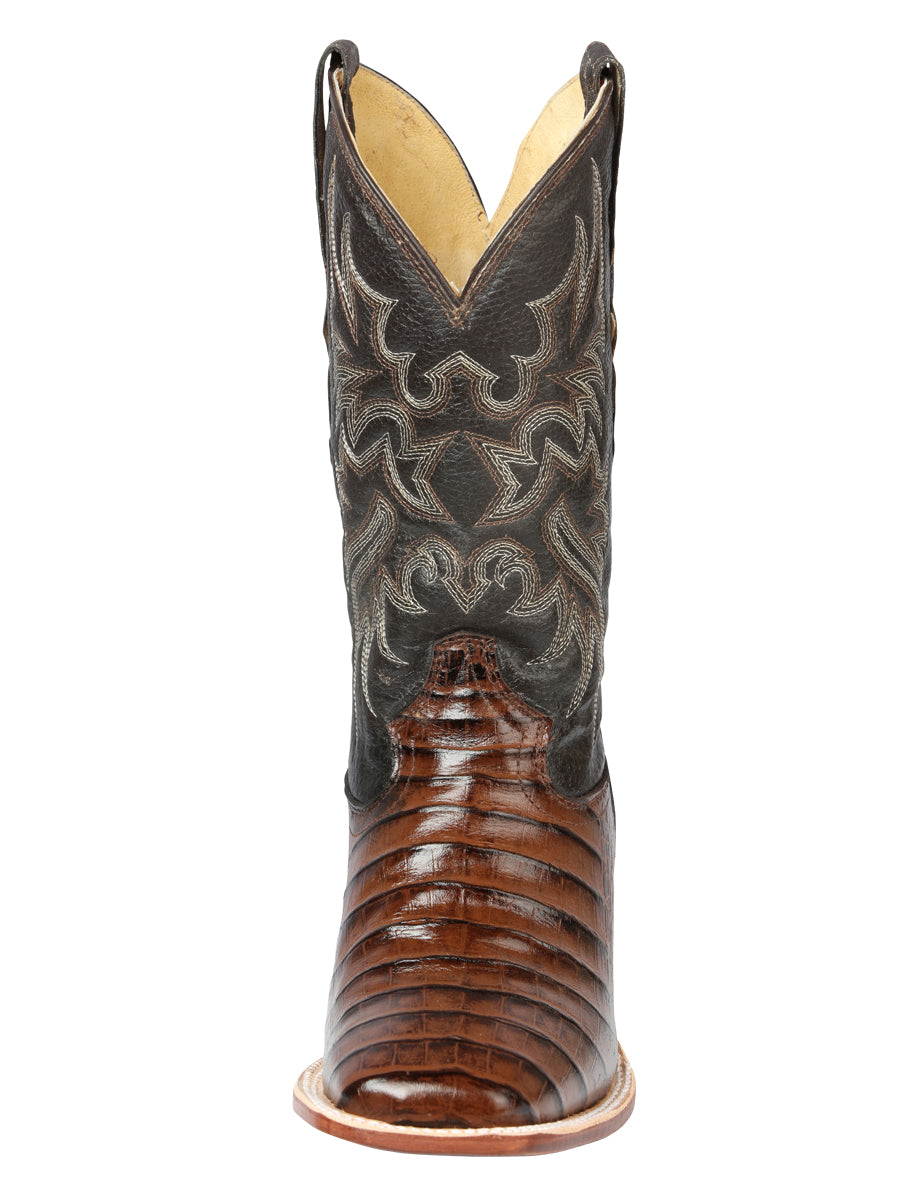 El Señor de los Cielos x El General Men’s Square Toe Boot - Caiman Belly Print - Brown 44937