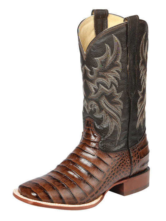 El Señor de los Cielos x El General Men’s Square Toe Boot - Caiman Belly Print - Brown 44937