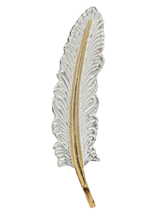 Decorative Cowboy Hat Metal Feather Pin Silver/Gold 45003