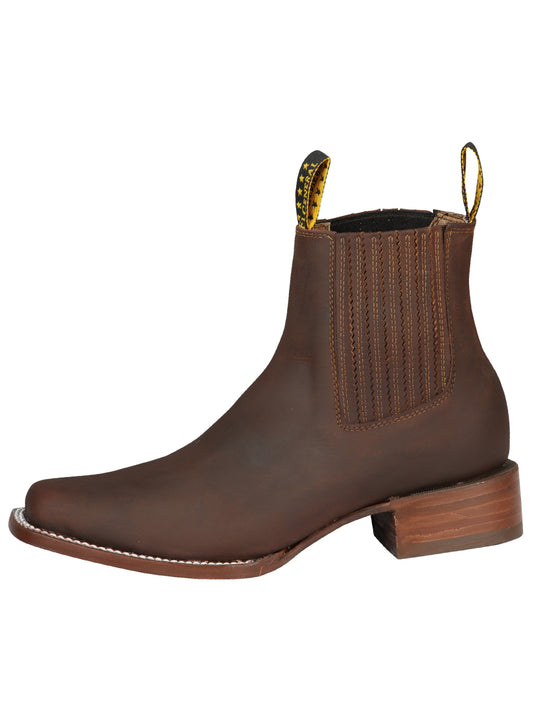 El General Men’s Narrow Square Toe Ankle Boot - Honey 45004