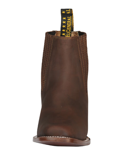 El General Men’s Narrow Square Toe Ankle Boot - Honey 45004