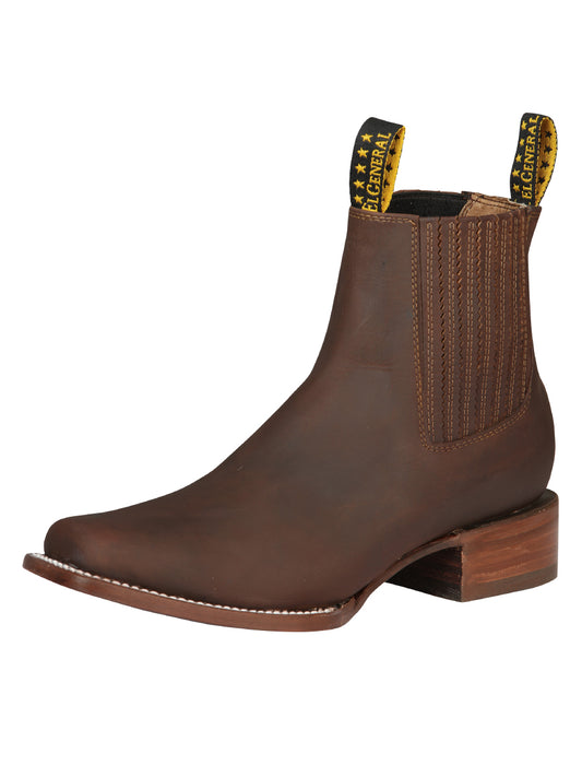 El General Men’s Narrow Square Toe Ankle Boot - Honey 45004