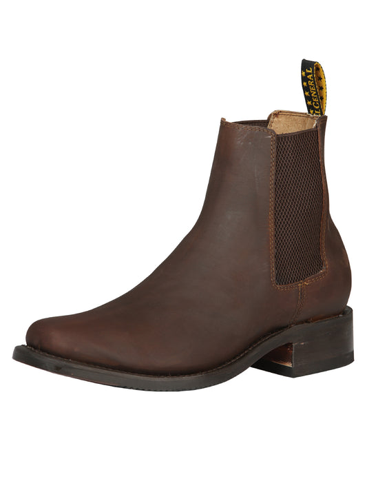 El General Men's Narrow Square Toe Ankle Boot - Honey 45005
