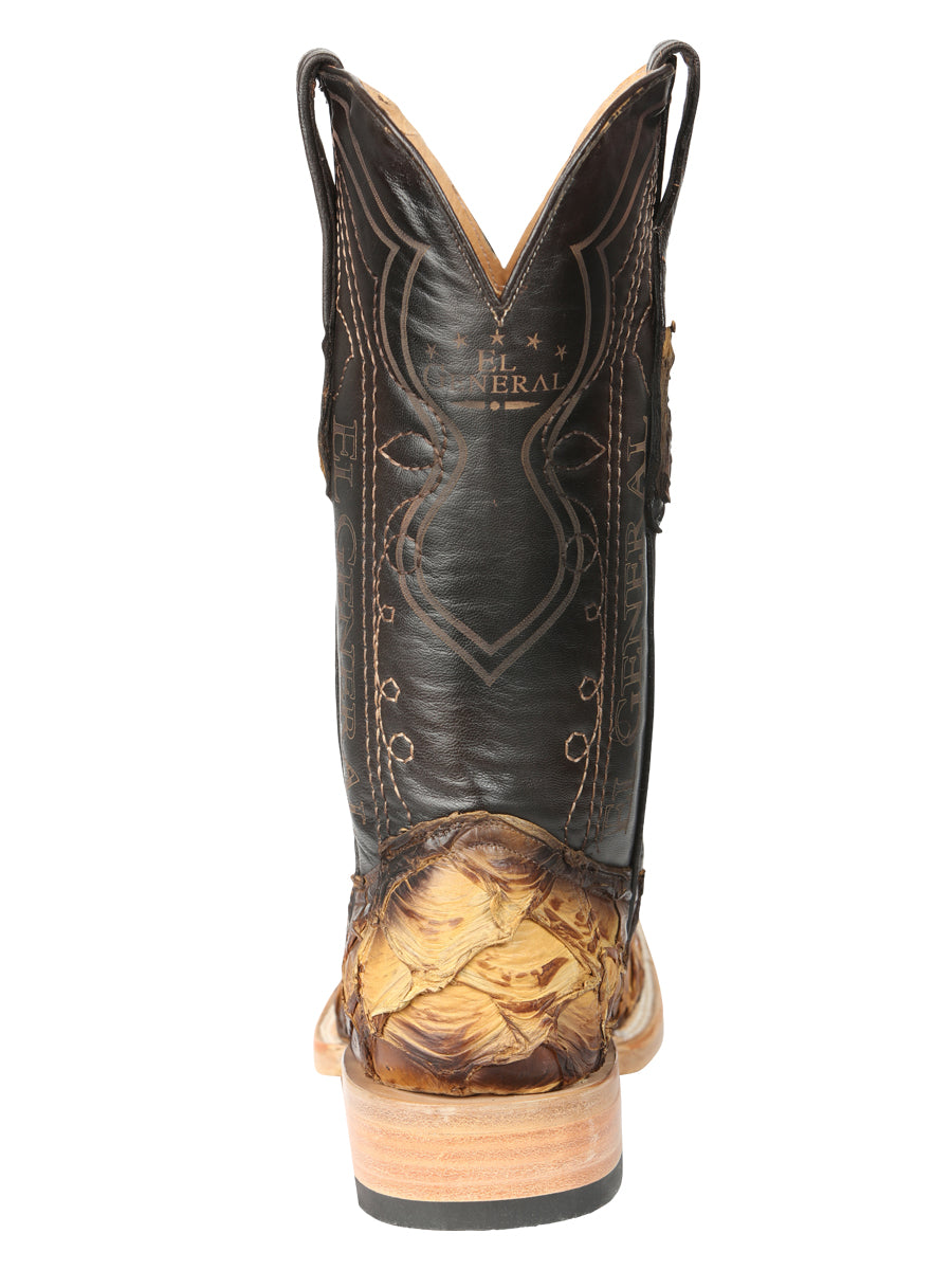 El General Men's Square Toe Exotic Pirarucu Monster Fish Cowboy Boots - Orix 45086
