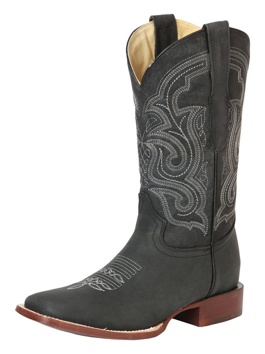 El General Men's Rodeo Boot – Crazy Leather - Nubuck Black 45207