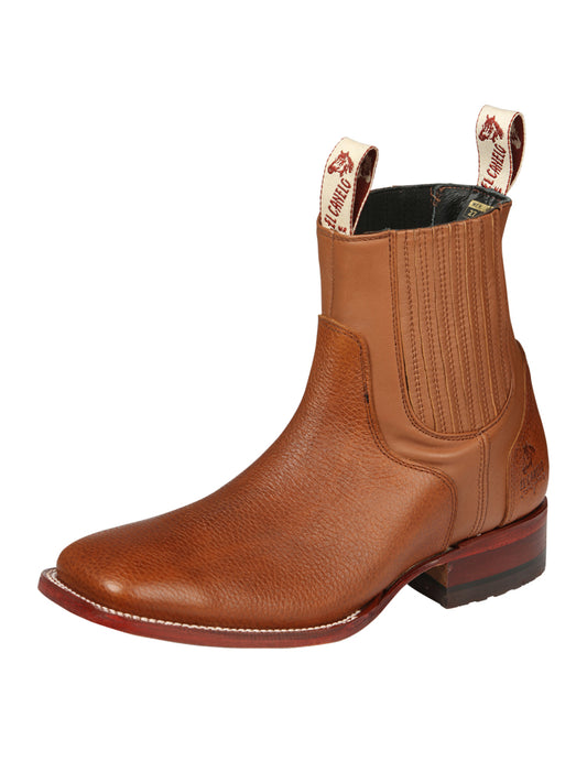 El Canelo Men’s Square Toe Ankle Boots - Caisson Tan 45209