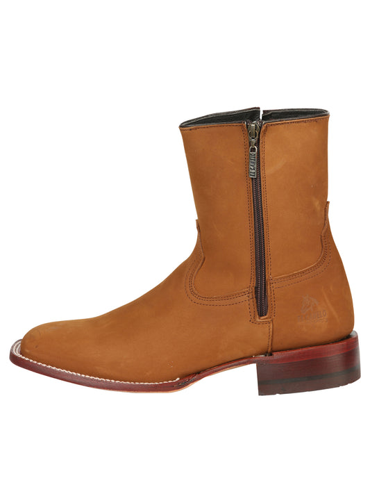 El Canelo Men’s Square Toe Ankle Boots - Nubuck Taupe 45215