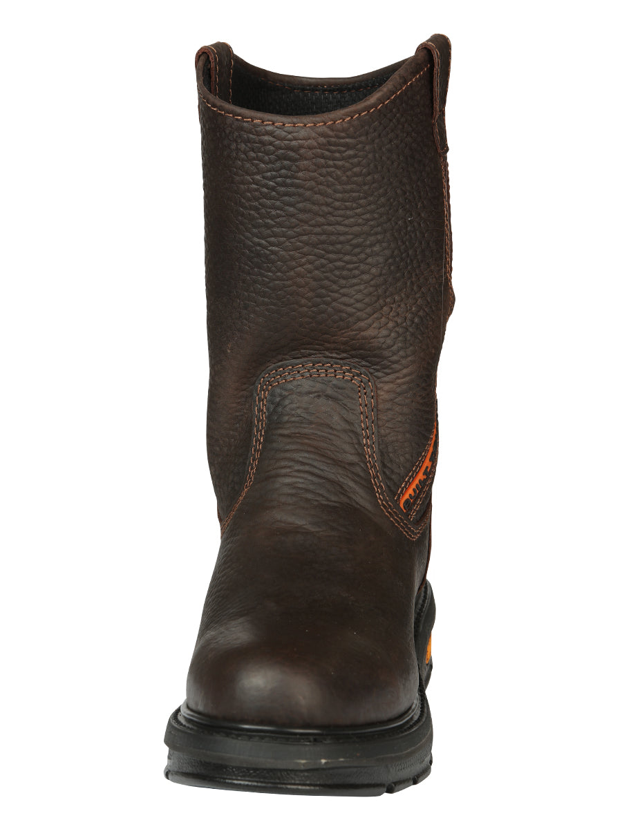 Buffalo & Bull Men’s Work Boots with Steel Toe- Bovine Leather - Rino Moka 45260