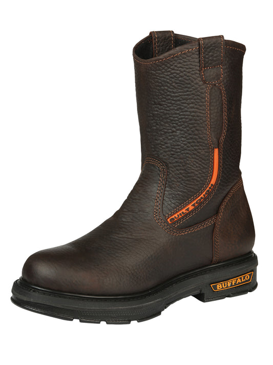 Buffalo & Bull Men’s Work Boots with Steel Toe- Bovine Leather - Rino Moka 45260