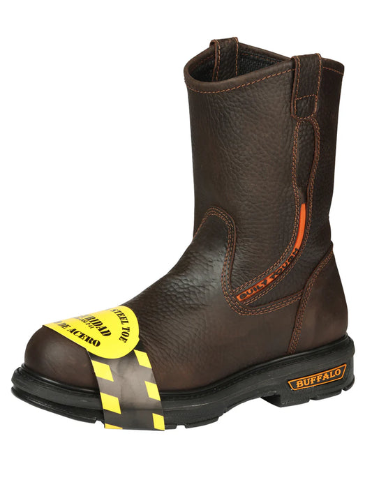 Buffalo & Bull Men’s Work Boots with Steel Toe- Bovine Leather - Rino Moka 45260