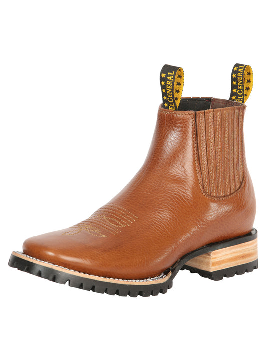El General Men’s Square Toe Ankle Chelsea Boots Botines- Bovine Leather Privo Martell 45344
