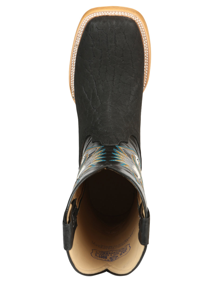 Jar Boots Mens Square Toe Cowboy Boot - Black Cuello de Toro 45474