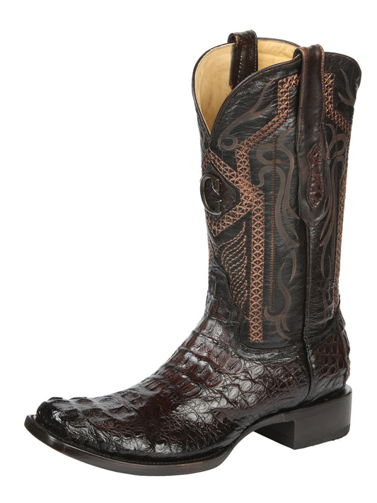 El General Men's Exotic Caiman Horbback Cowboy Boots - Brown 45522
