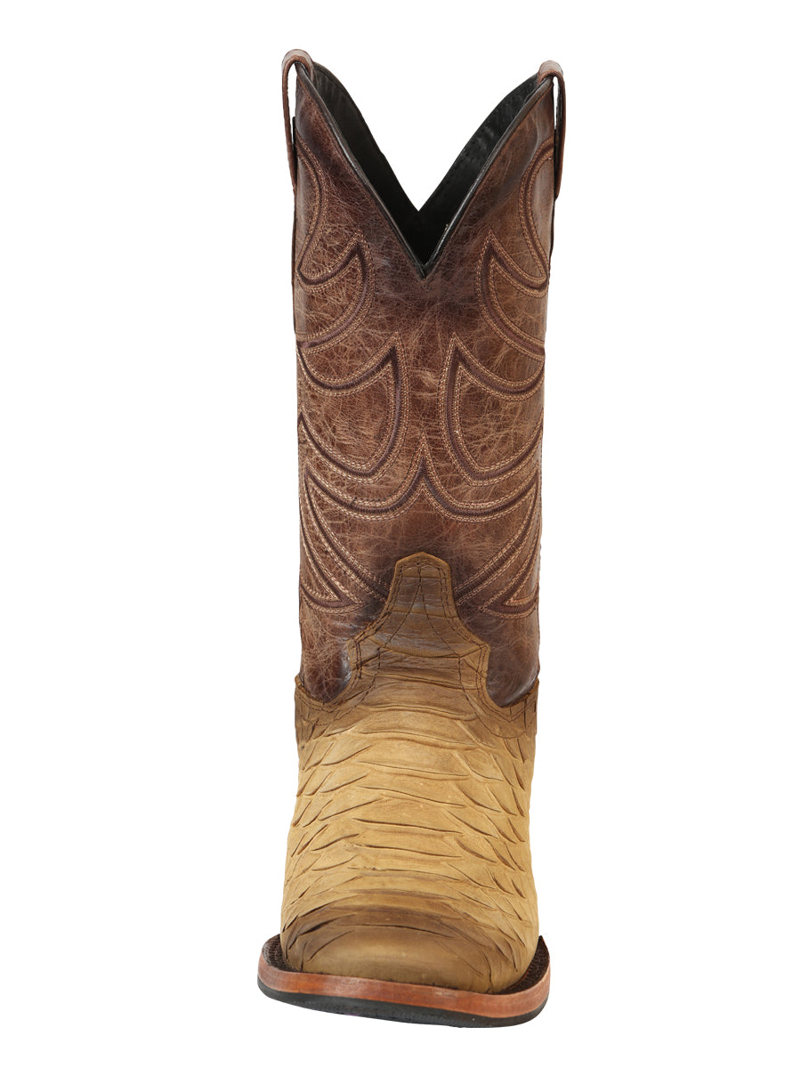 El General Men’s 100% Leather Cowboy Rodeo Boot - Honey Python Print 45563