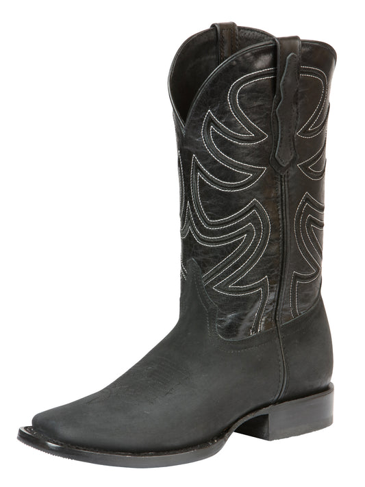 El General Men’s Rodeo Boot Nubuck Leather - Black 45567