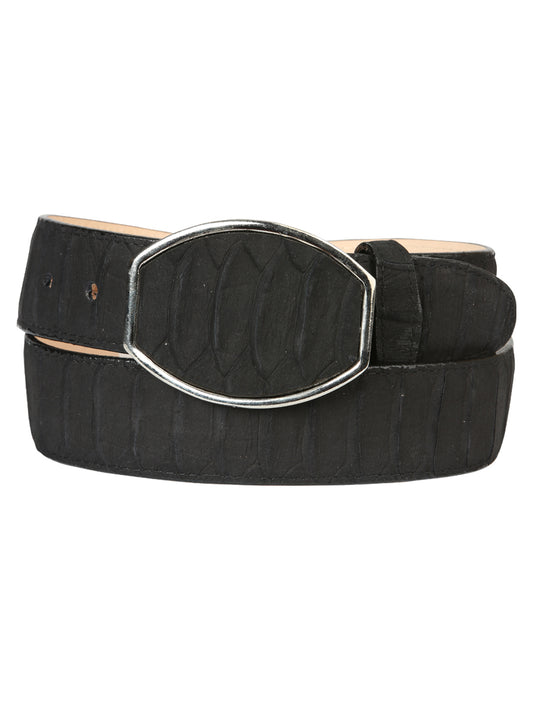 El General Men's Leather Belt - Python Black 45569