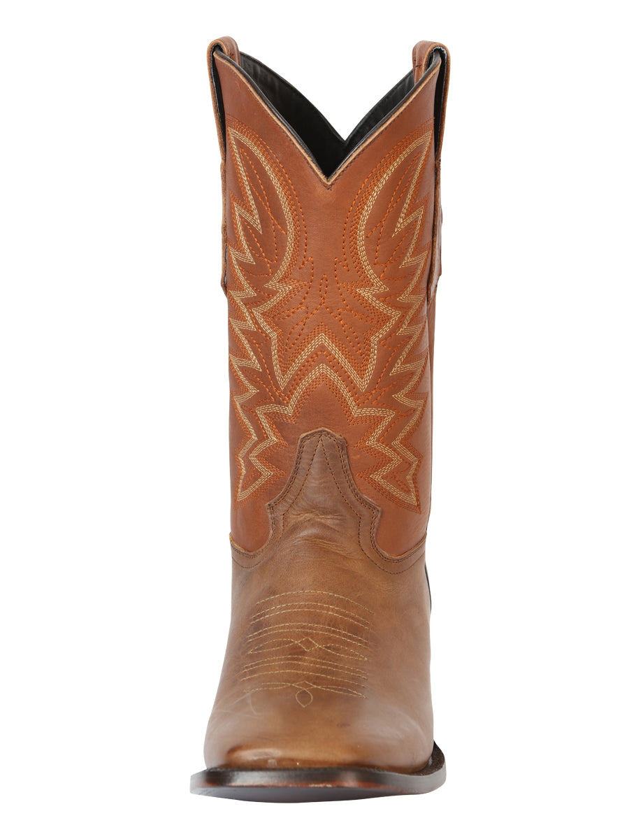 El General Men’s Square Toe Cowboy Rodeo Boots - Brown 45580