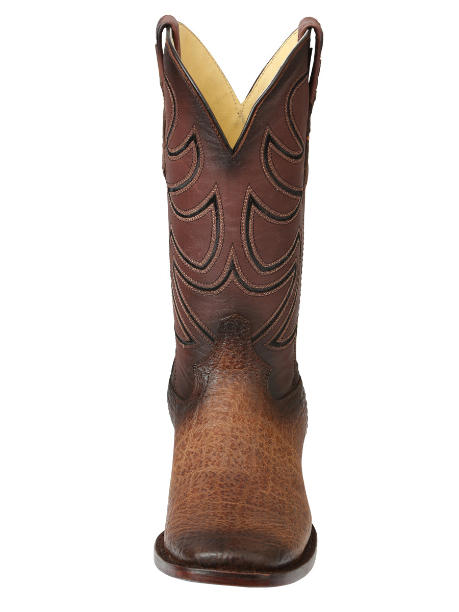 Men’s El General Square Toe Cowboy Rodeo Boots - Tobacco Elephant Print 45665