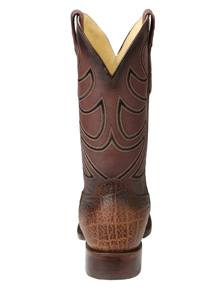 Men’s El General Square Toe Cowboy Rodeo Boots - Tobacco Elephant Print 45665