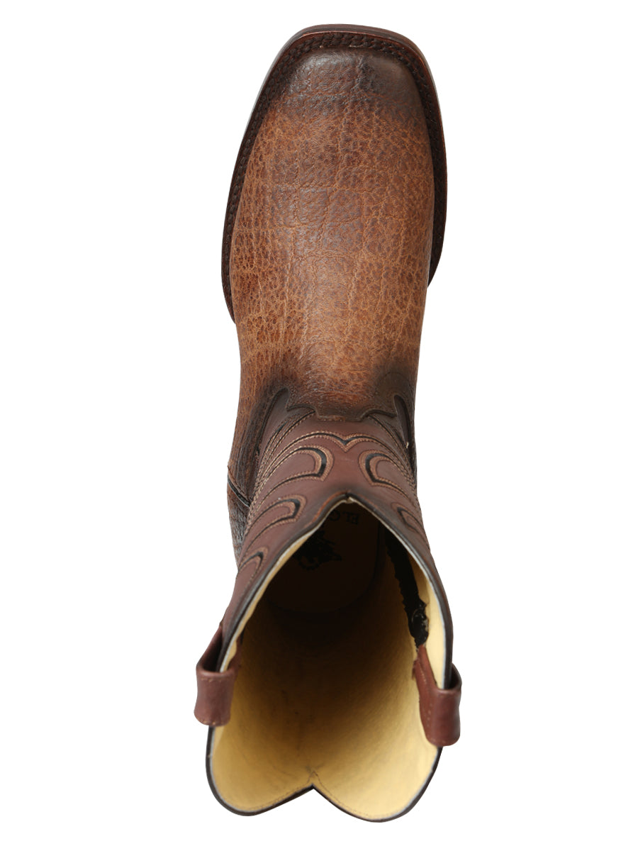 Men’s El General Square Toe Cowboy Rodeo Boots - Tobacco Elephant Print 45665