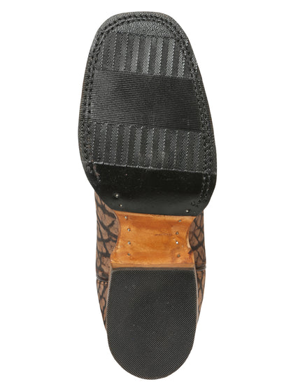 El General Men's Square Toe Cowboy Boot - Sand Cuello de Toro  45667