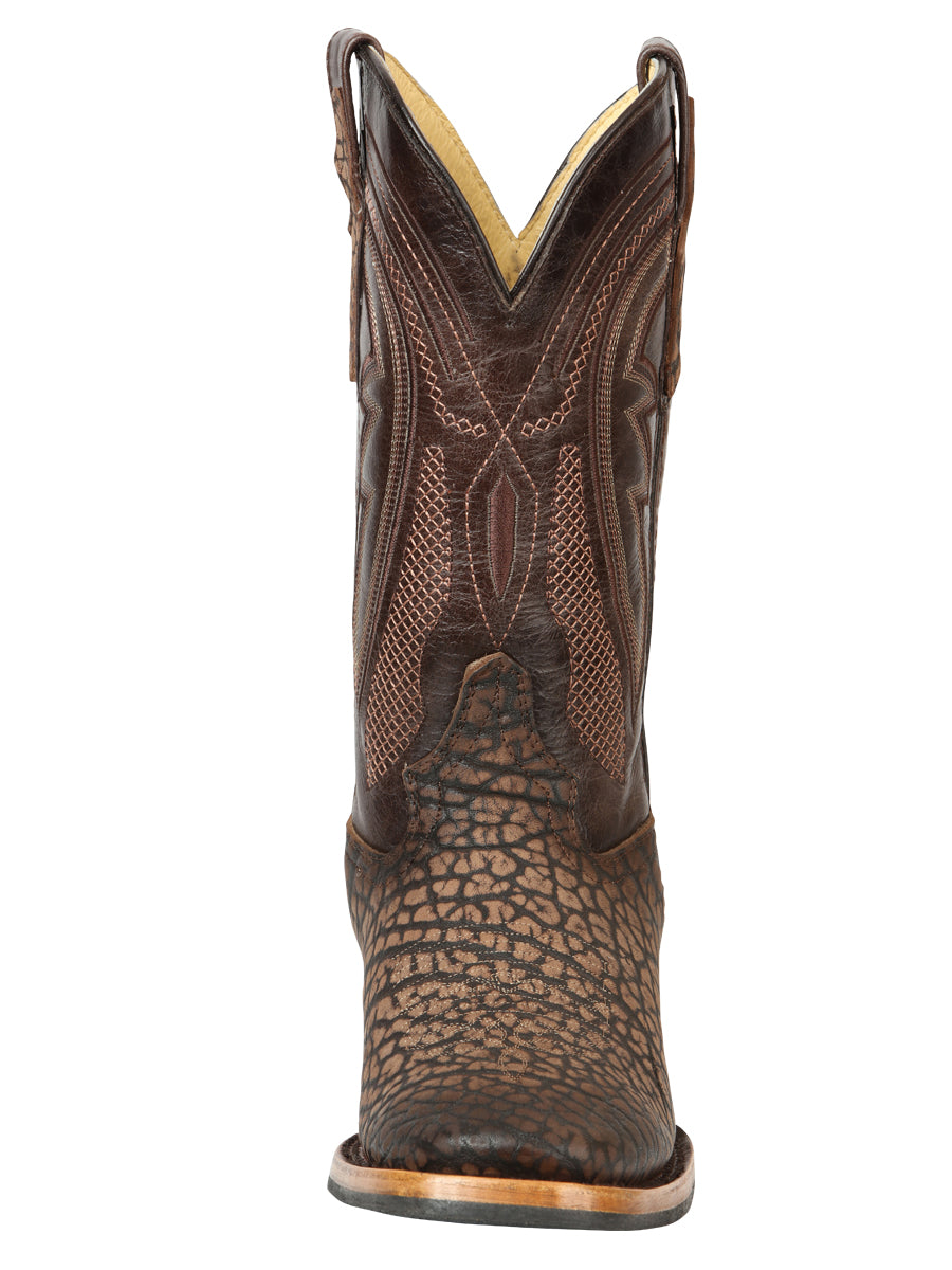 El General Men's Square Toe Cowboy Boot - Sand Cuello de Toro  45667