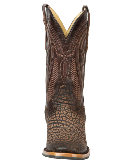 El General Men's Square Toe Cowboy Boot - Sand Cuello de Toro  45667