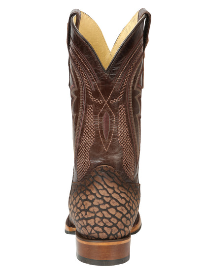 El General Men's Square Toe Cowboy Boot - Sand Cuello de Toro  45667