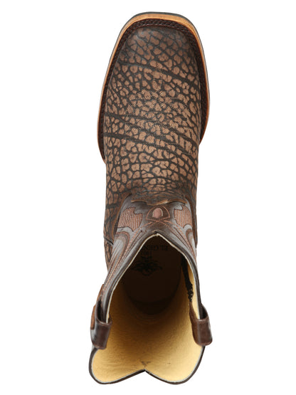 El General Men's Square Toe Cowboy Boot - Sand Cuello de Toro  45667