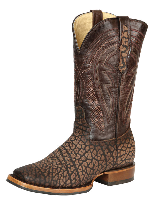 El General Men's Square Toe Cowboy Boot - Sand Cuello de Toro  45667
