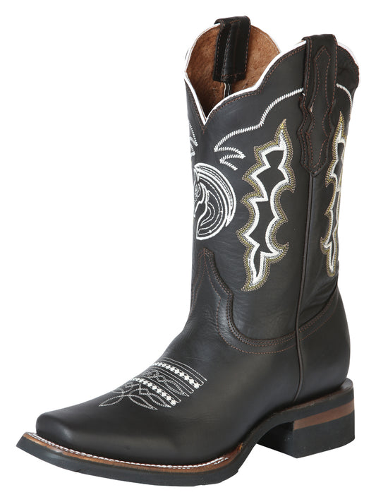 El General Men's Narrow Square Toe Cowboy Rodeo Boot - Crazy Choco - 51114