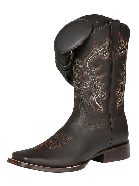 El Senor de los Cielos x El General Square Toe Cowboy Rodeo -  100% Leather - Crazy Choco 124067