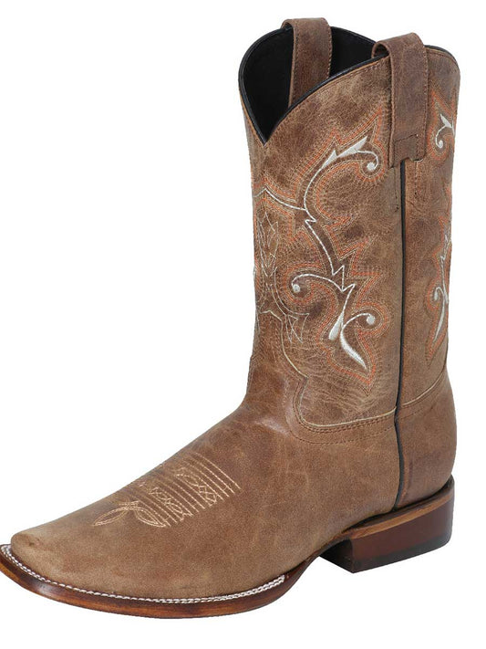 El Señor de los Cielos x El General Men's Square Toe Cowboy Rodeo Boot - Tan 124068