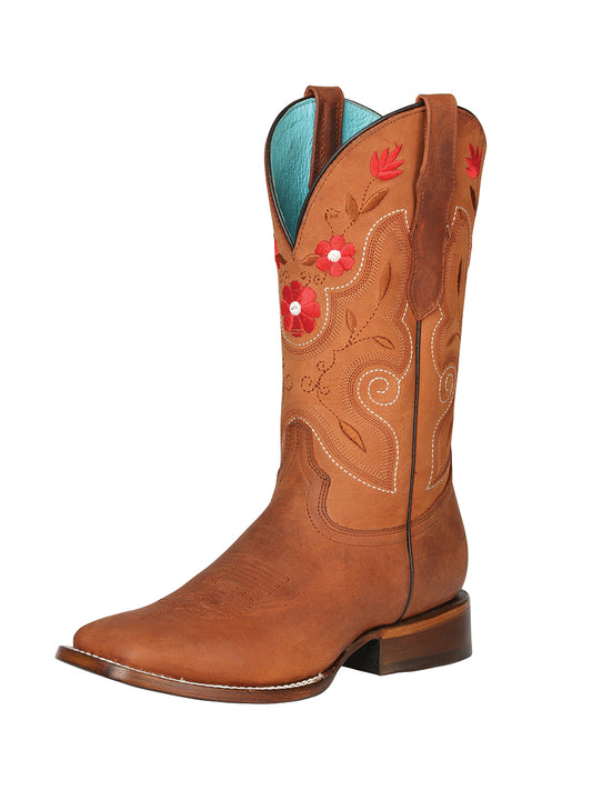 El General Women's Square Toe Cowboy Rodeo- Leather Color Crazy Shedron 125367